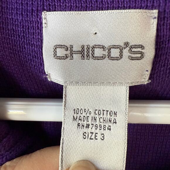 Chico’s purple thick buttondown cardigan size XL - Picture 2 of 8